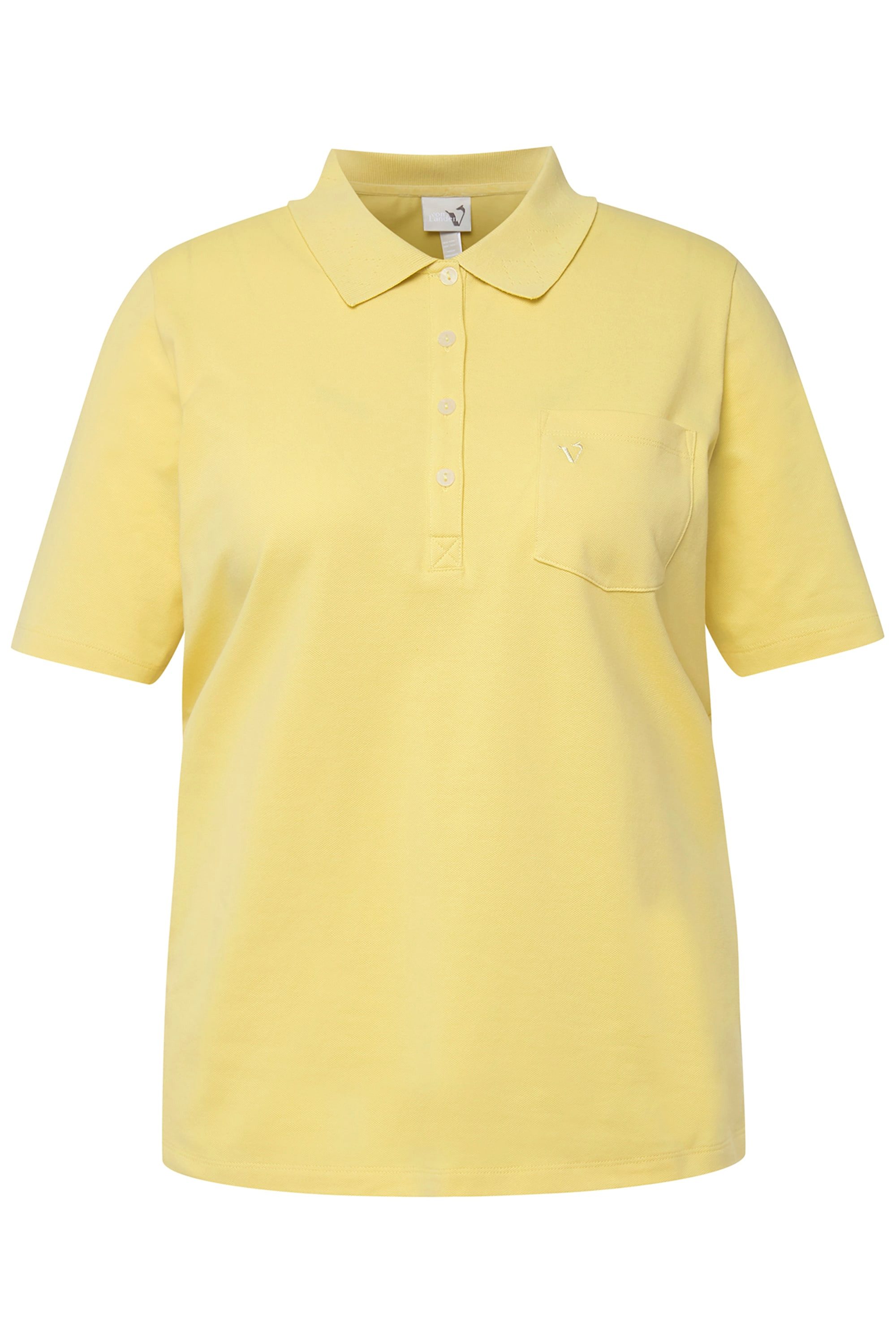 Ulla Popken T-Shirt Poloshirt Ajour-Rhomben Polokragen günstig online kaufen