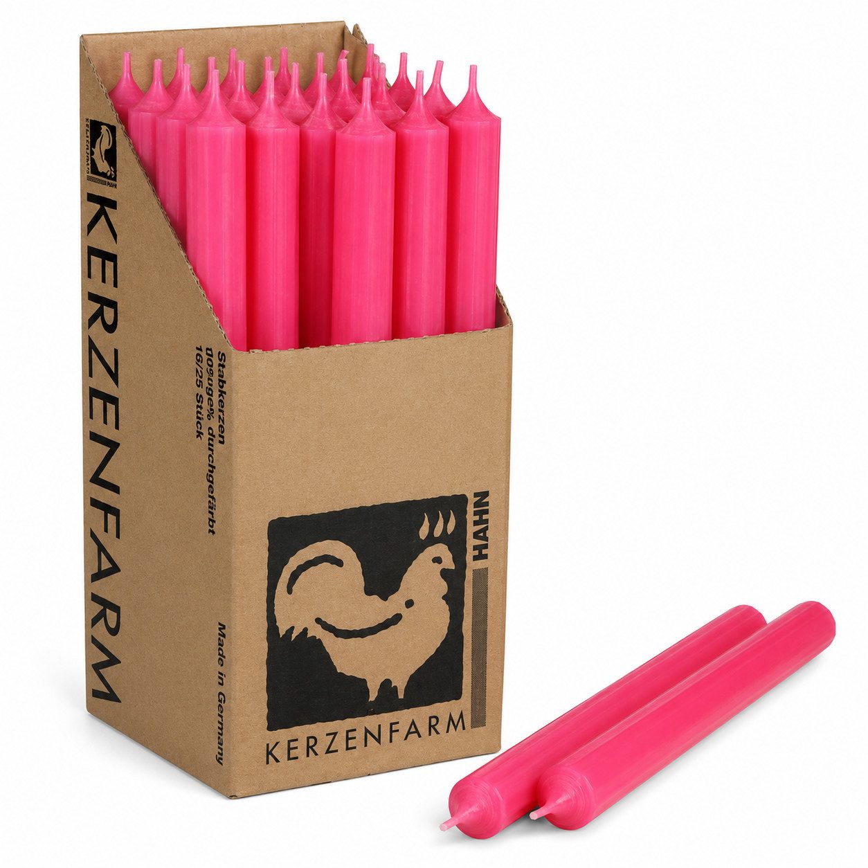 Hahn Kerzenfarm Spitzkerze Spitzkerzen XL 25 cm – Extra lange Stabkerzen aus Deutschland