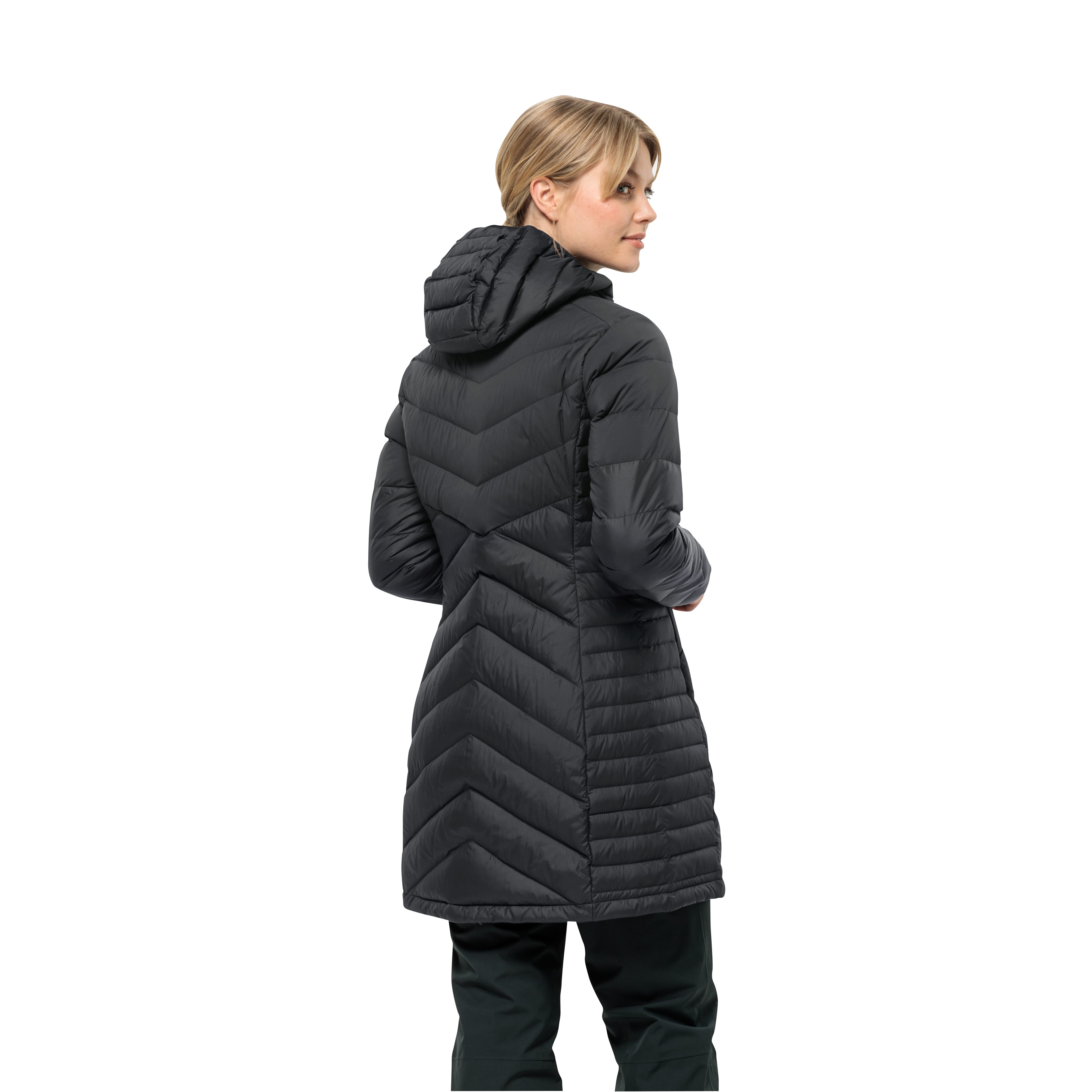 erzeugten Materialien Wolfskin Jack nachhaltig COAT DOWN Daunenjacke und Daunen aus TUNDRA W recycelten