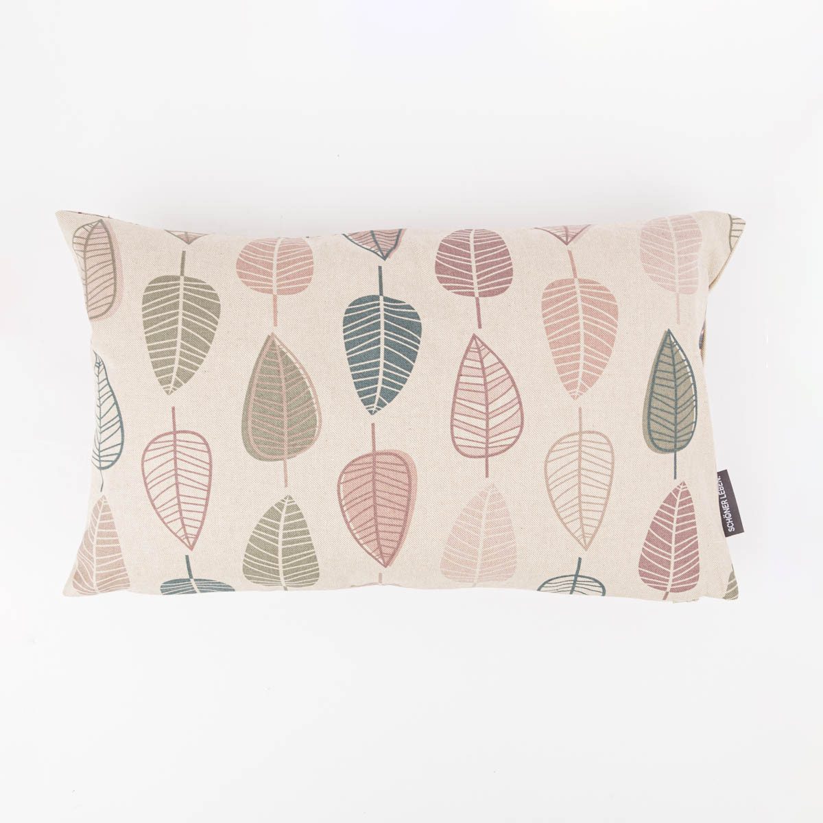 SCHÖNER LEBEN. Dekokissen Kissenhülle Scandi Retro Leaves natur rosa div. Größen SCHÖNER LEBEN