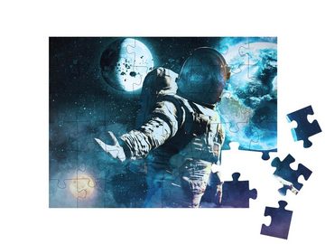 puzzleYOU Puzzle Astronaut im Weltraum, 48 Puzzleteile, puzzleYOU-Kollektionen