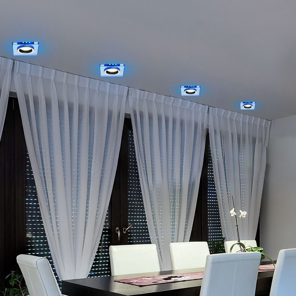 etc-shop LED Einbaustrahler, Leuchtmittel nicht inklusive, 4er Set Einbau Strahler Deko LED Decken Lampen Wohn Zimmer Flur
