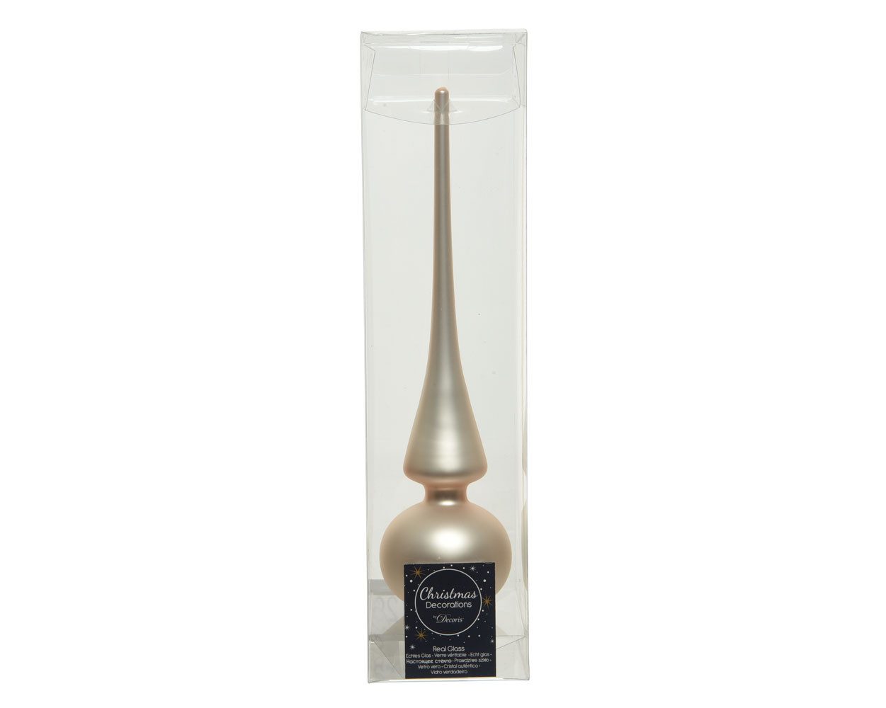 Kaemingk Christbaumspitze, Christbaumspitze Glas 26cm perle matt