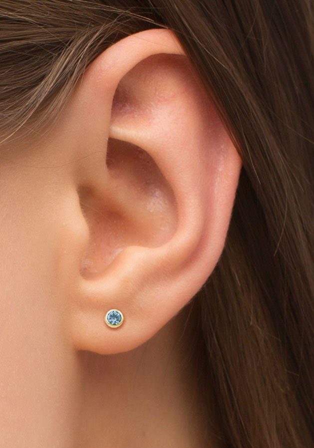 Amor Paar Ohrstecker Schmuck Geschen Ohrschmuck 2013590 Gold, mit Aquamarin