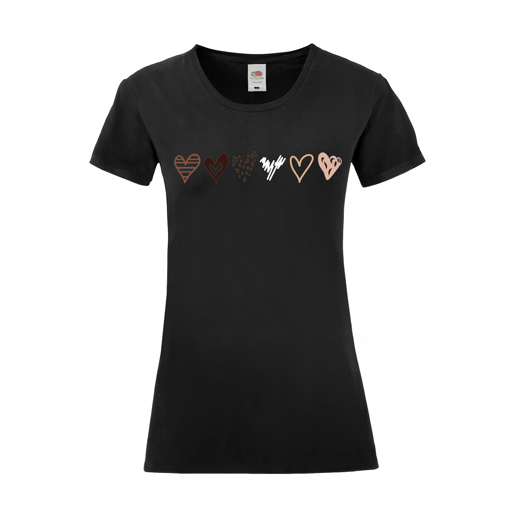 PAULGOS T-Shirt Damen T-Shirt "6 kleine Herzen"