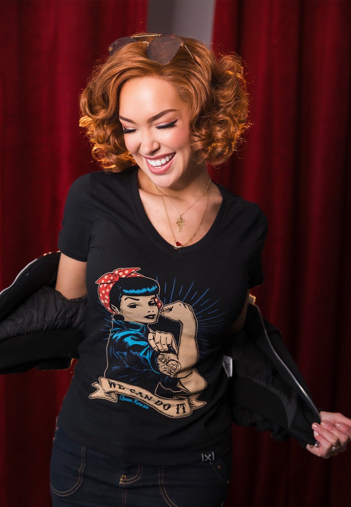 QueenKerosin Print-Shirt We can do it (1-tlg) mit großem Vintage Druck vorn günstig online kaufen