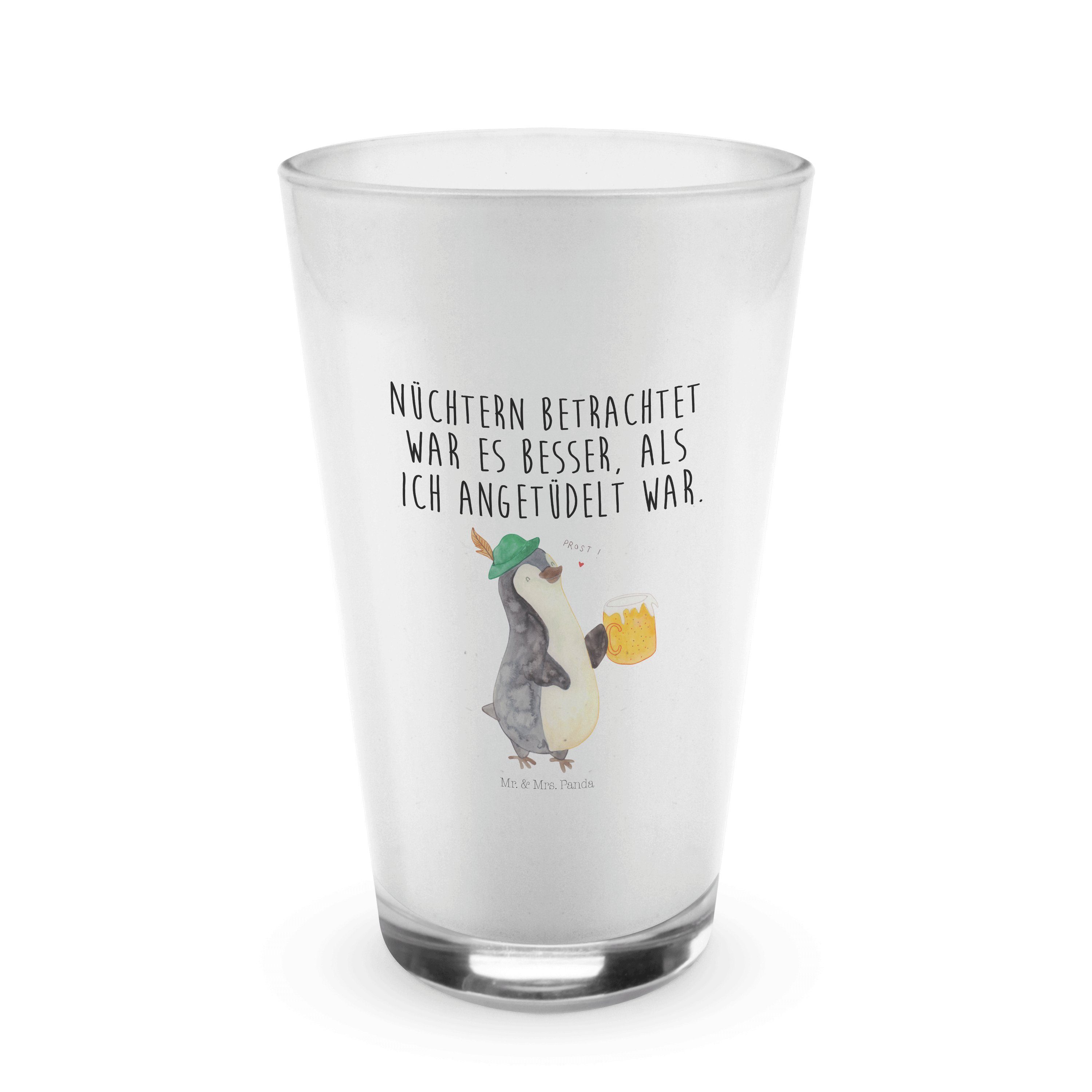 Mr. & Mrs. Panda Glas Pinguin Bier - Transparent - Geschenk, Oktoberfest, beschwippst, Latt, Premium Glas
