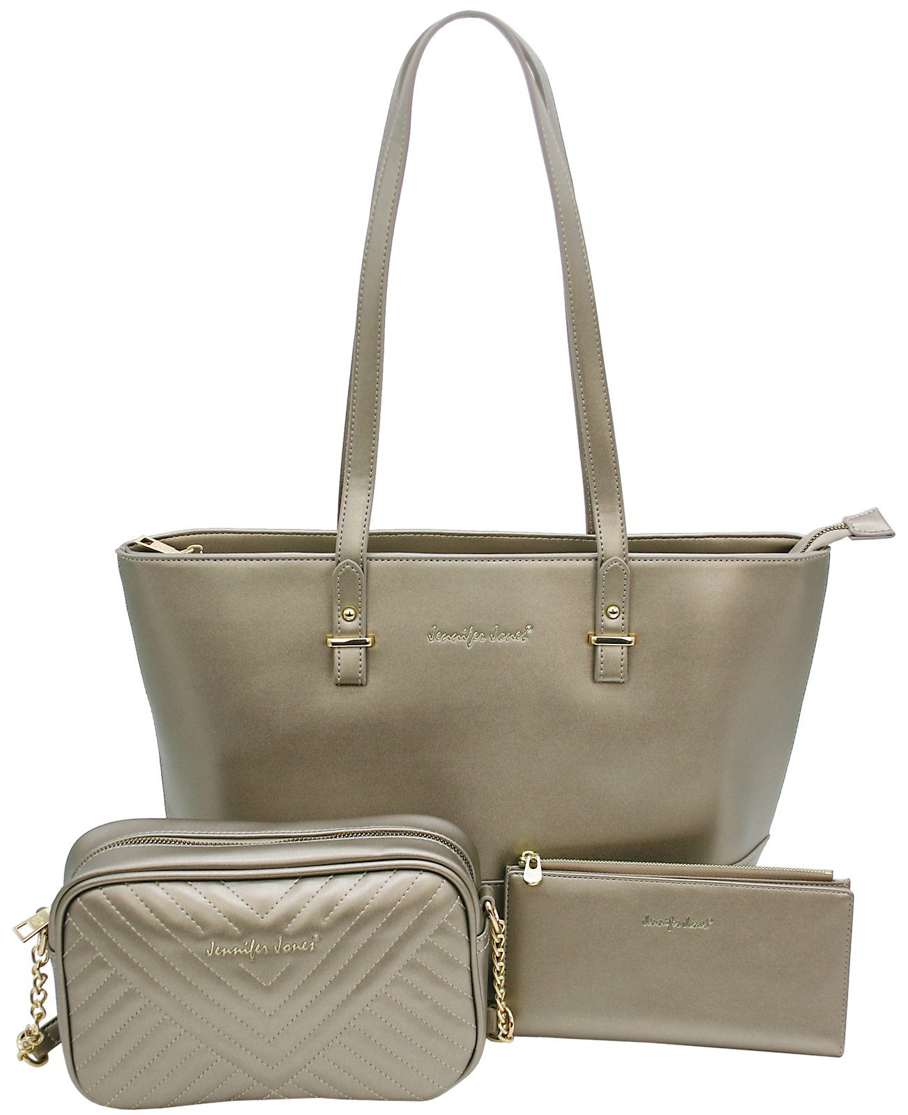 J JONES JENNIFER JONES Shopper + kleine Umhängetasche + Geldbörse mit Handyfach, (3-teiliges Set)