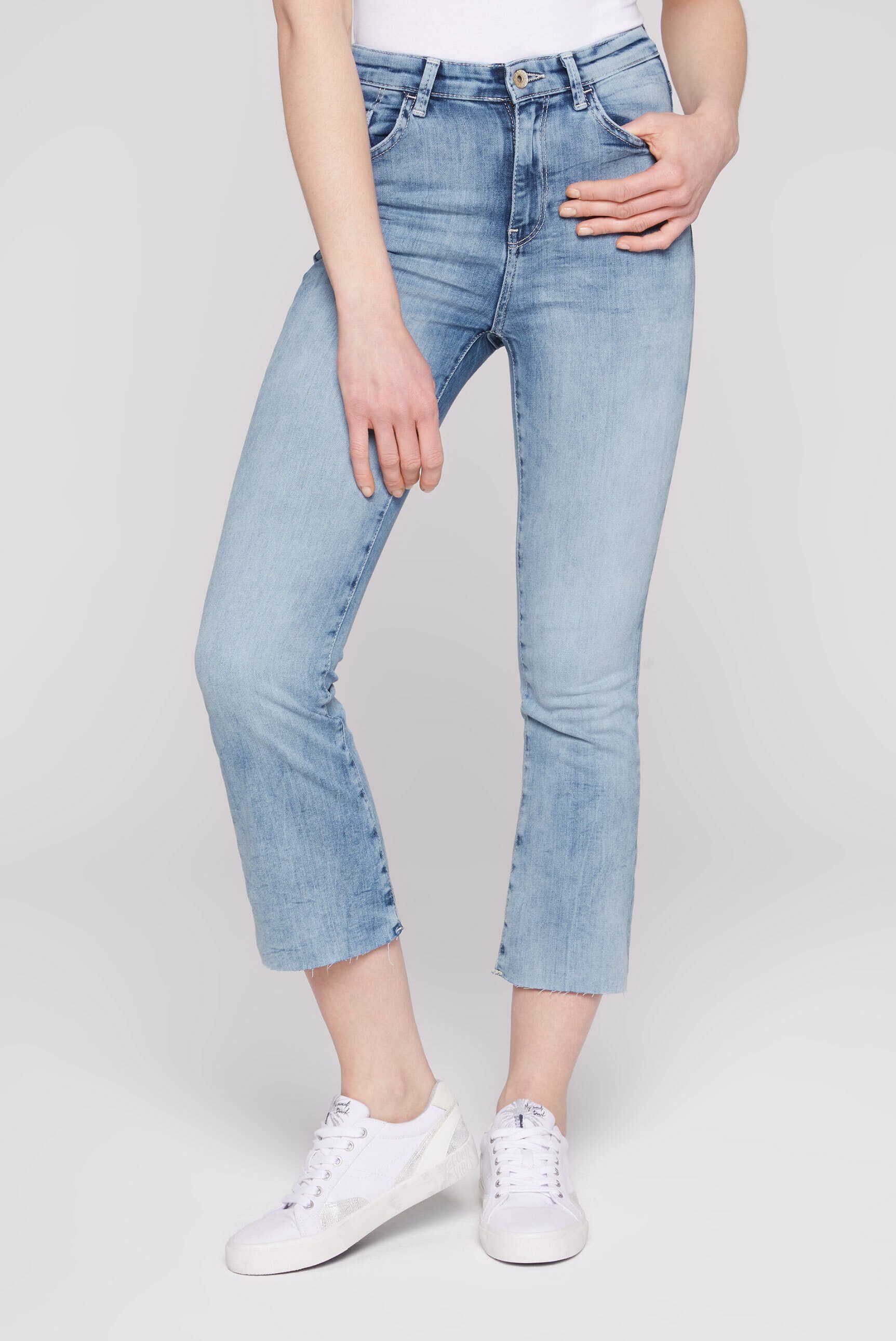 SOCCX Slim-fit-Jeans hoher Leibhöhe mit