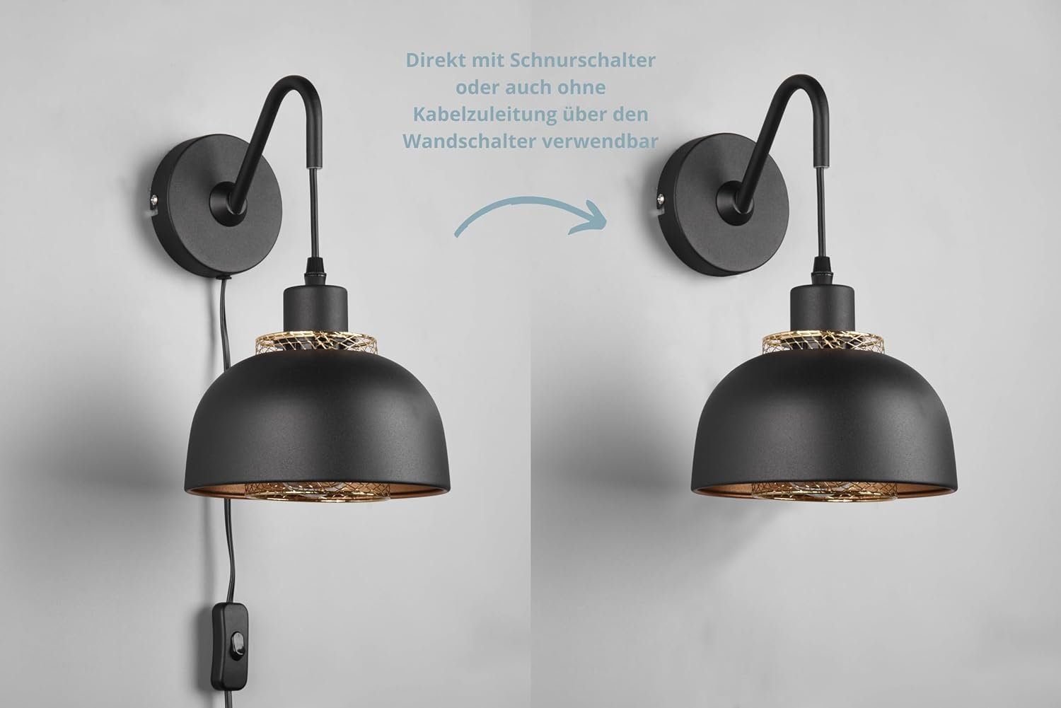 lightling Wandleuchte Pancho, ohne Leuchtmittel, moderne Lampe,FLEXConnect,Innenseite gold