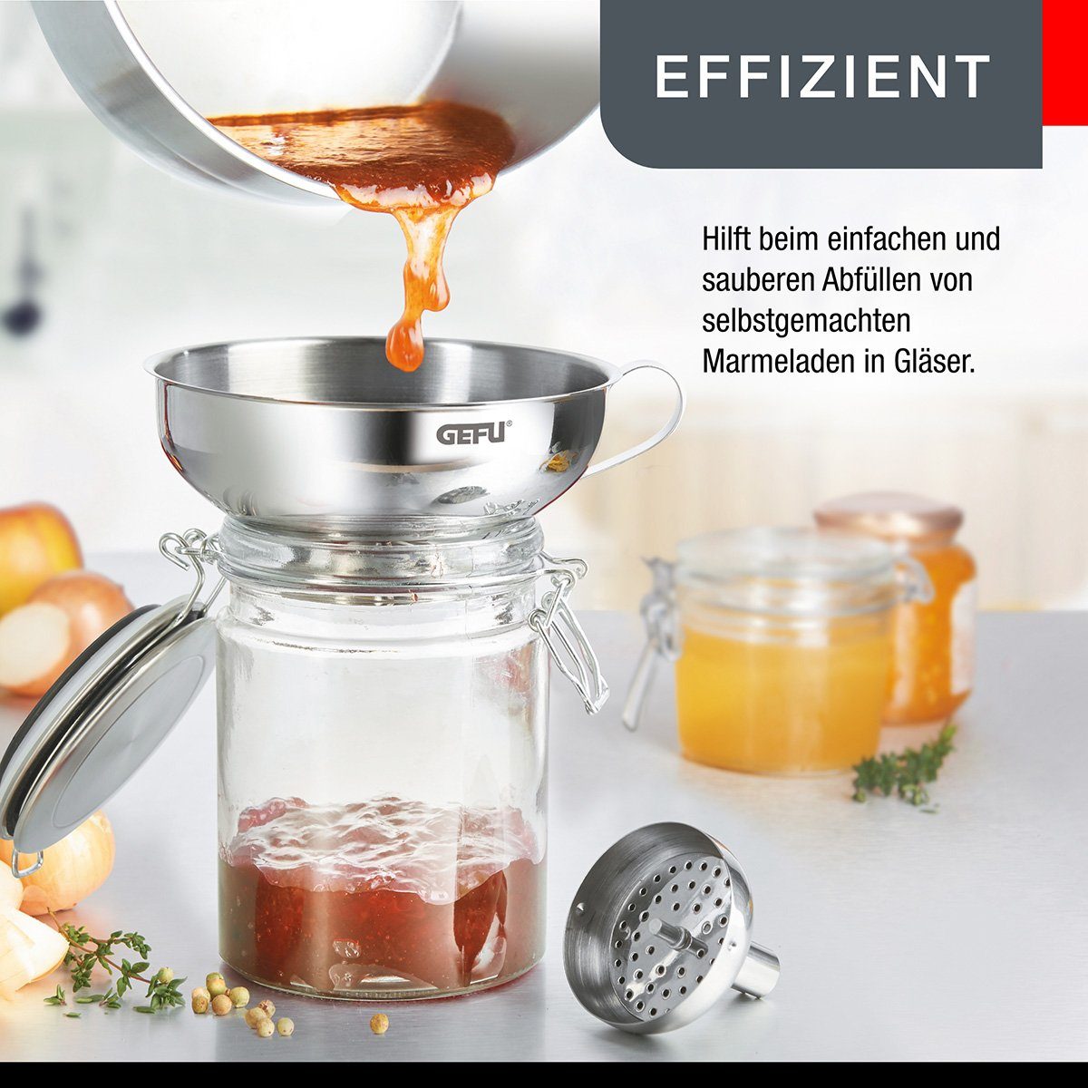 GEFU Trichter Einmachtrichter VERSARE Edelstahl Einfülltrichter