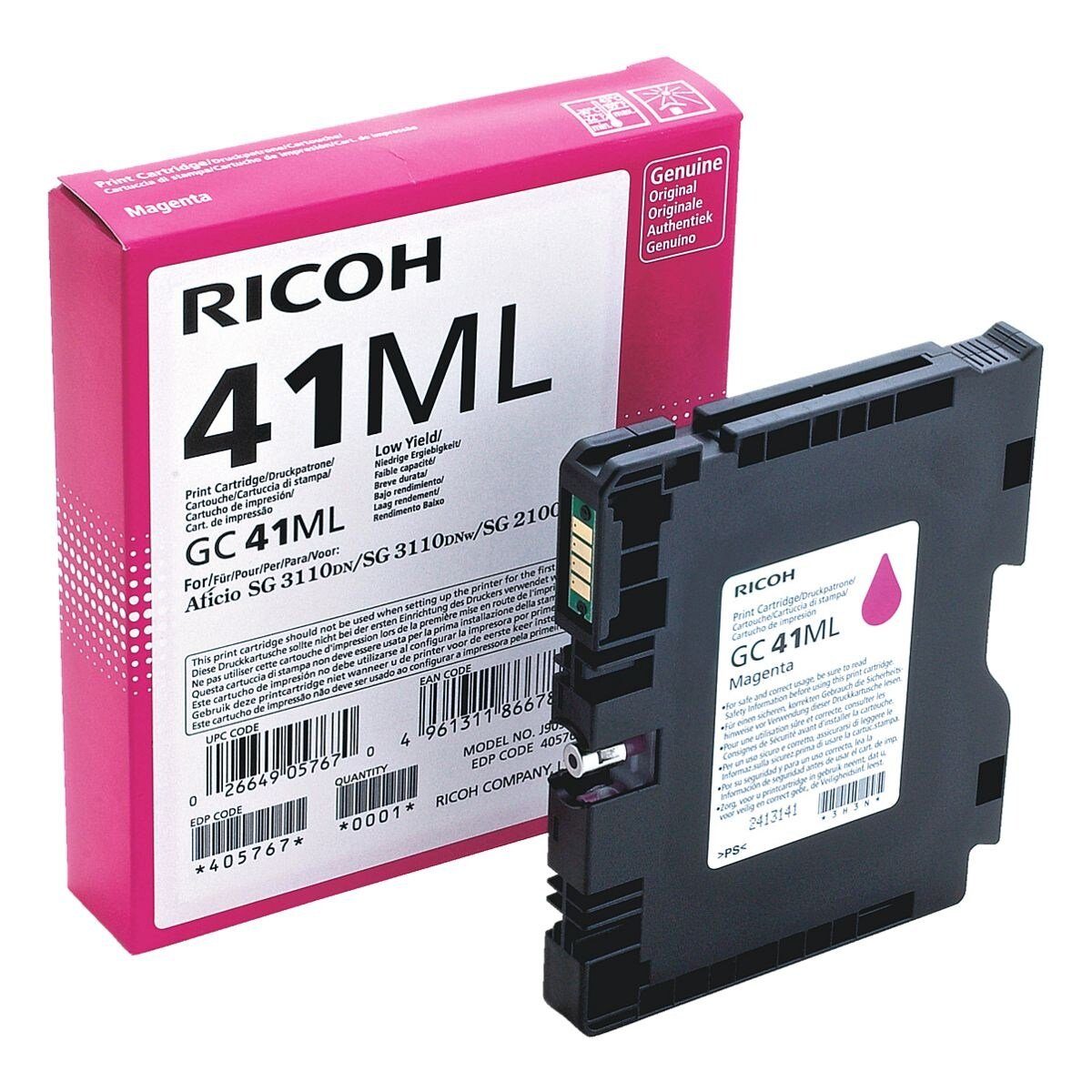 Ricoh 405767 Tintenpatrone (Original Gel-Patrone, magenta)