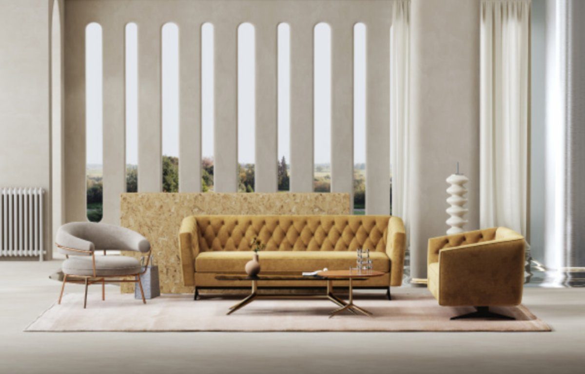 Sofa Stoff, Made Europe in 3 JVmoebel Möbel Italienische Couch Dreisitzer Sofa Polster Stil