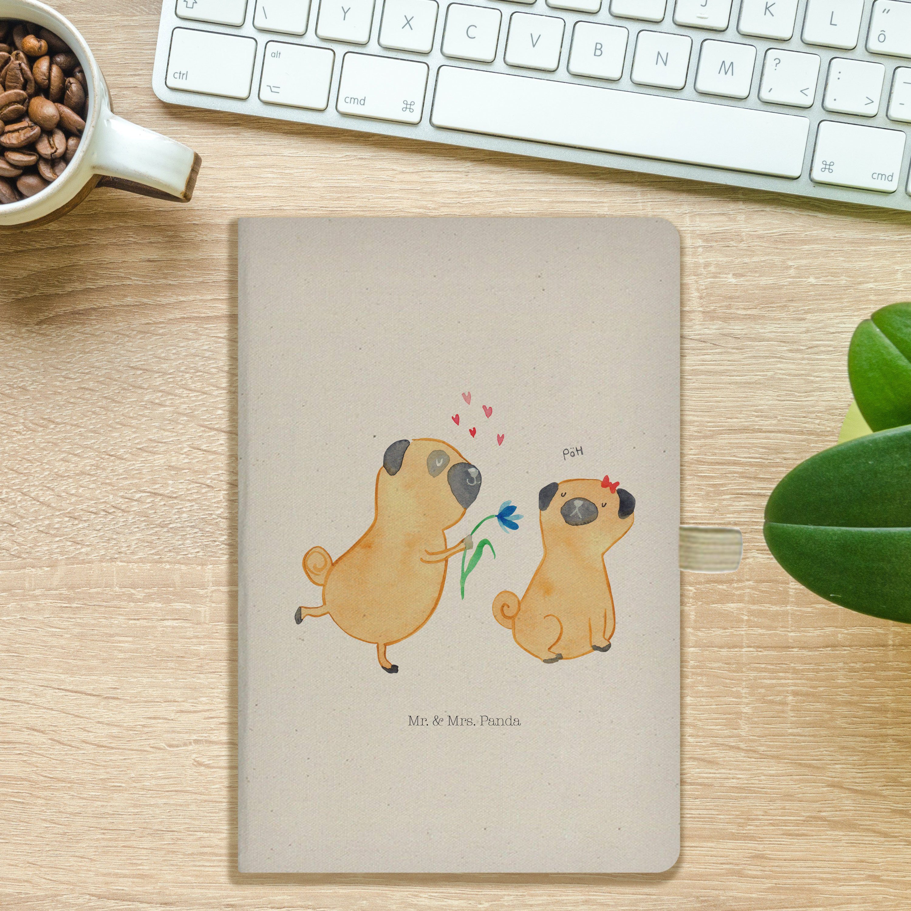 verliebt Notizbuch Tierliebhaber, - - Panda Mr. Mops & Transparent Geschenk, Journal, Mrs. Möpse