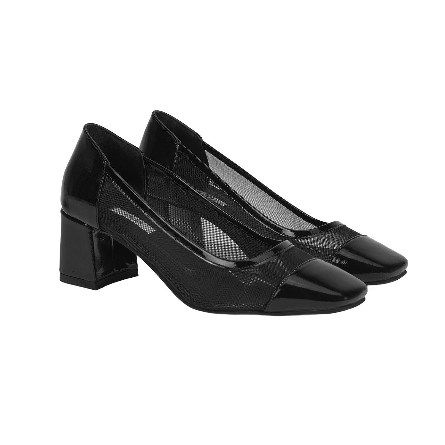 Desa Desa Damen-Slipper – Obermaterial aus Lackleder, Lederfutter, Blockabs Pumps