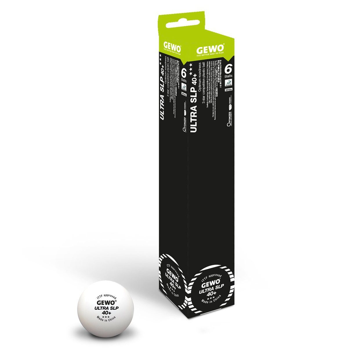 Gewo Tischtennisball GEWO Ball Ultra SLP 40+ *** 6er