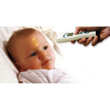 Visiofocus Infrarot-Fieberthermometer Stirnthermometer Baby Erwachsene Kinder kontaktlos, misst auf Distanz, zeigt Temperatur auf der Stirn an