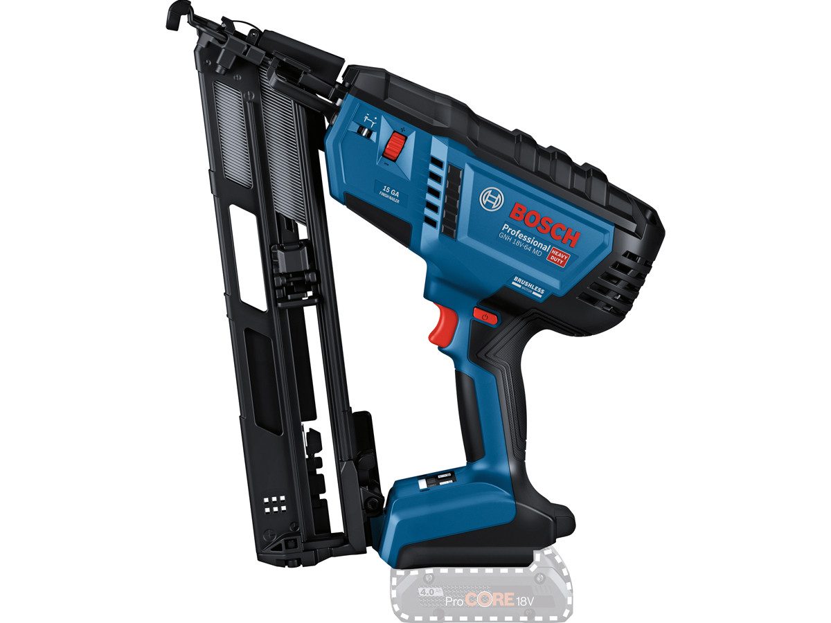 Bosch Professional Nagler GNH 18V-64 MD, Set, 3-tlg., ohne Akkus und ohne Ladegerät