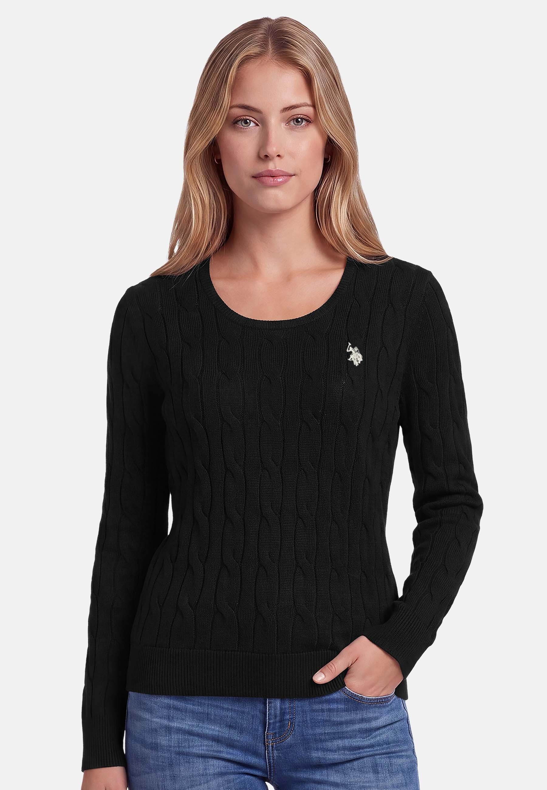 U.S. Polo Assn. Rundhalspullover aus reiner Baumwolle mit Logostickerei