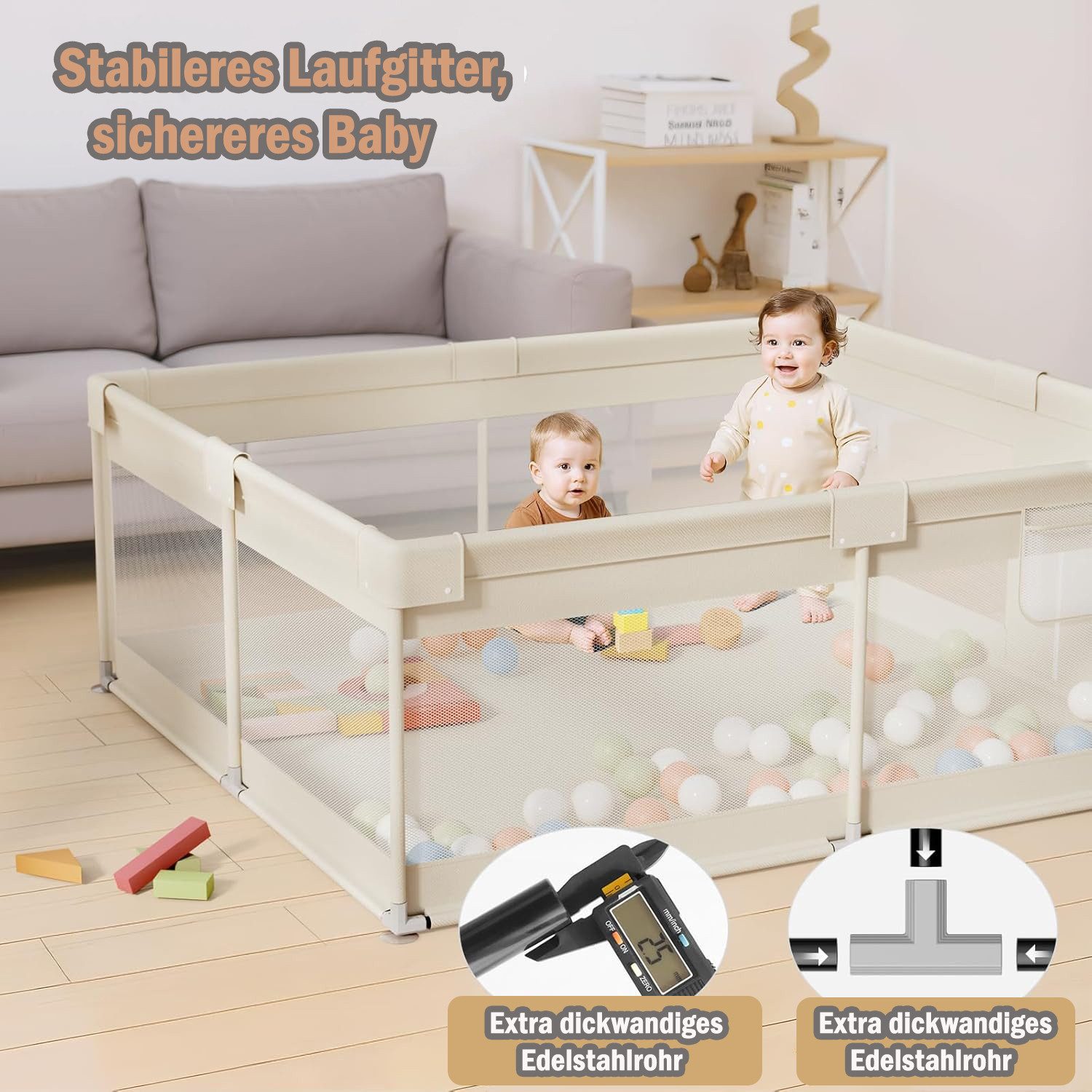 MC Star Laufstall Baby 175x150 cm – Großer Baby Laufgitter XXL (Sicherheits günstig online kaufen