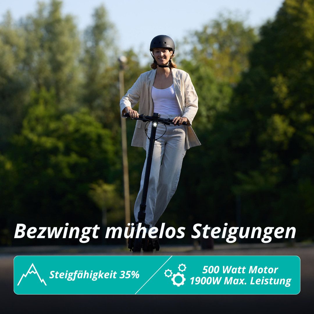 VMAX E-Scooter VX2 Hub E-Scooter, 90 km Reichweite, 500W, Straßenzulassung, 500 W, 20 km/h, 90 km Reichweite, Straßenzulassung, mit Blinkern, Vollgefedert