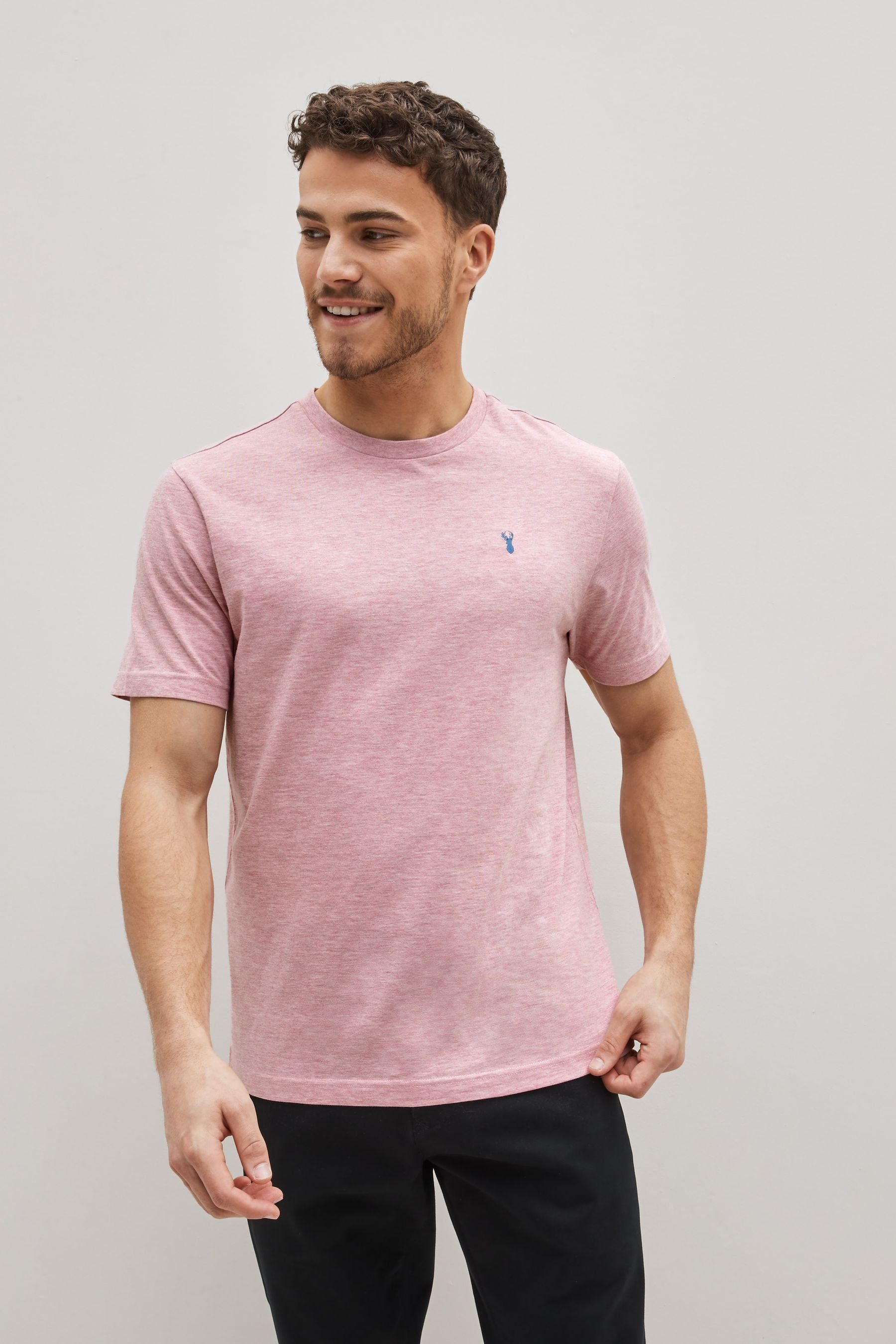 Next T-Shirt T-Shirt mit Hirschmotiv im Regular-Fit (1-tlg) Pink