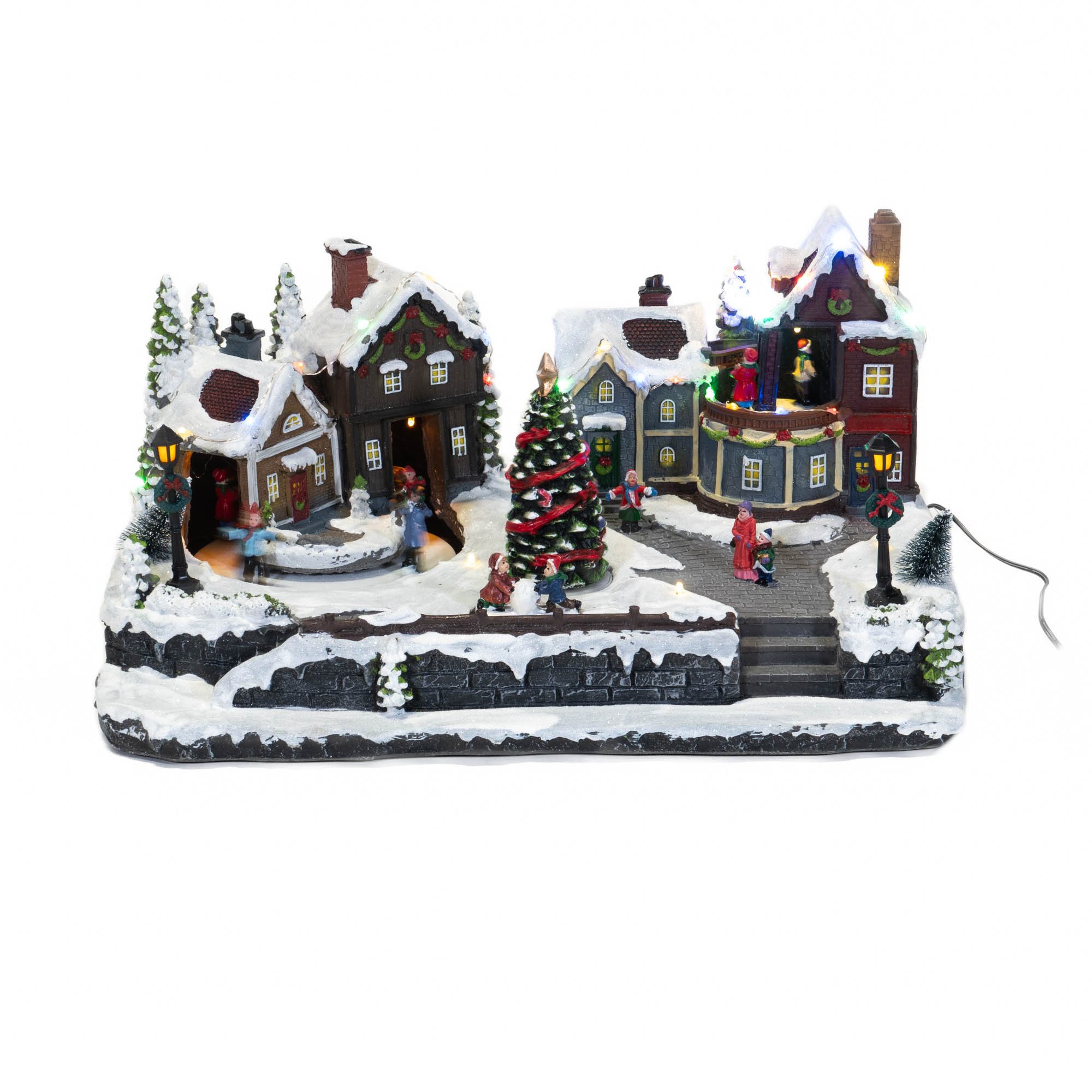 Fééric Lights & Christmas Weihnachtsdorf Bewegliches Weihnachtsdorf mit Beleuchtung, 45 x 20,5 x 29,5 cm