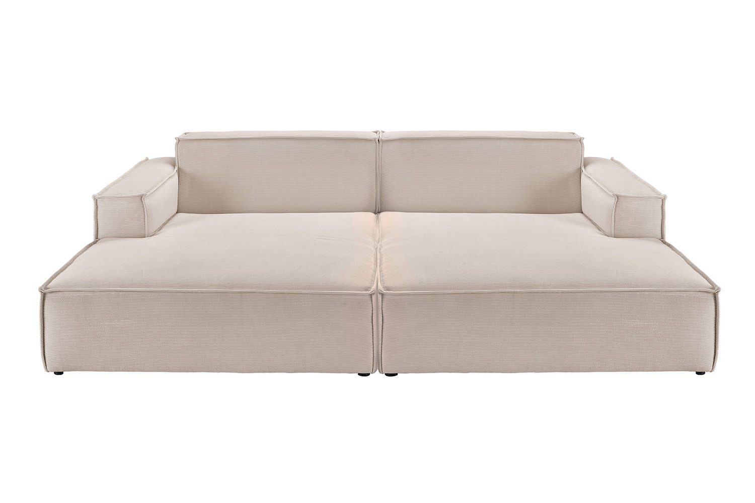 KAWOLA beige Sofa SAMU, Feincord Big-Sofa verschiedene Farben