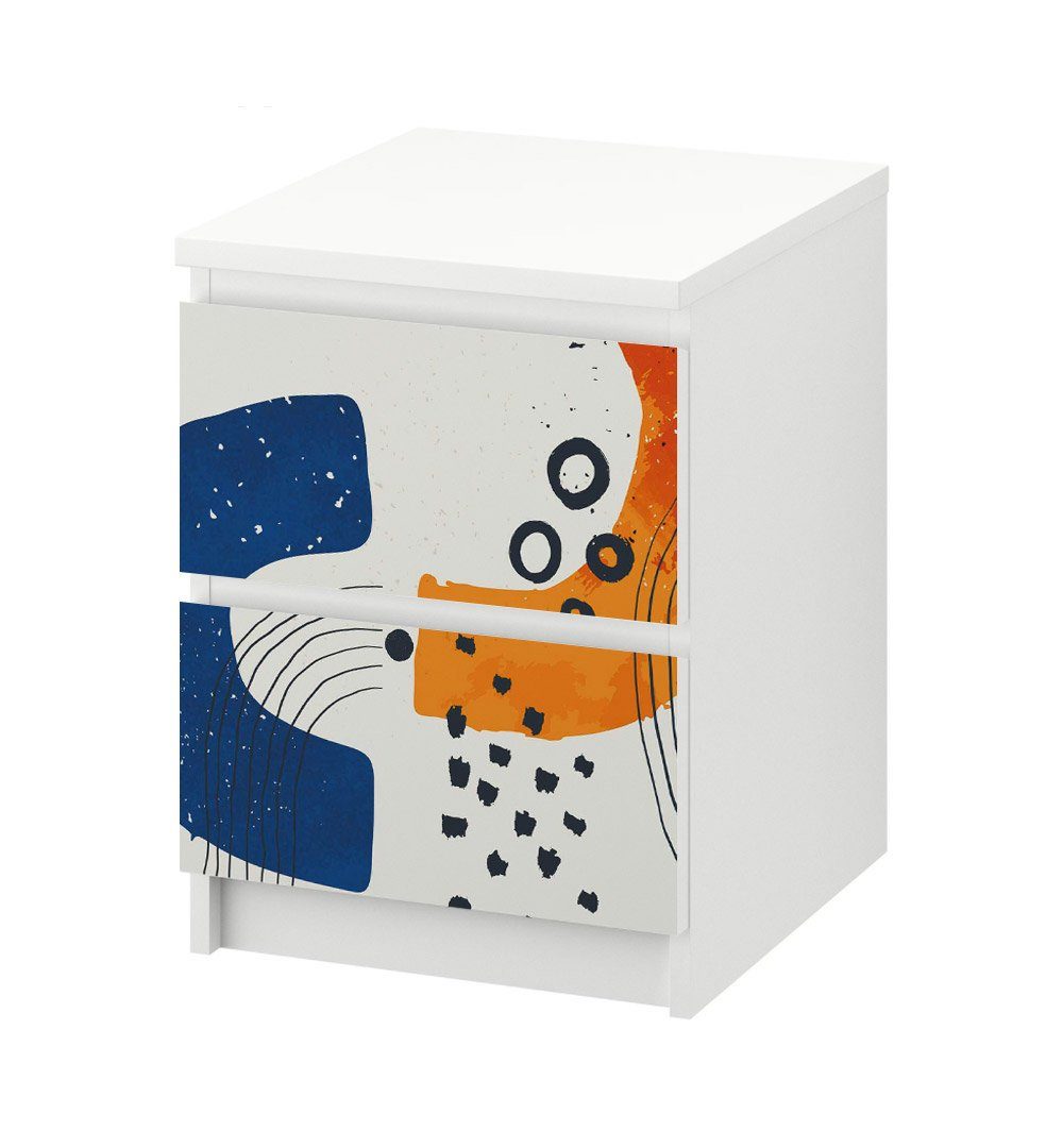 MyMaxxi Möbelfolie Kommodenaufkleber Malm Blaue Formen Klebefolie Möbelfolie Folie, (Blaue Formen, 1St.}, Ein Наклейка je Schublade), Selbstklebend