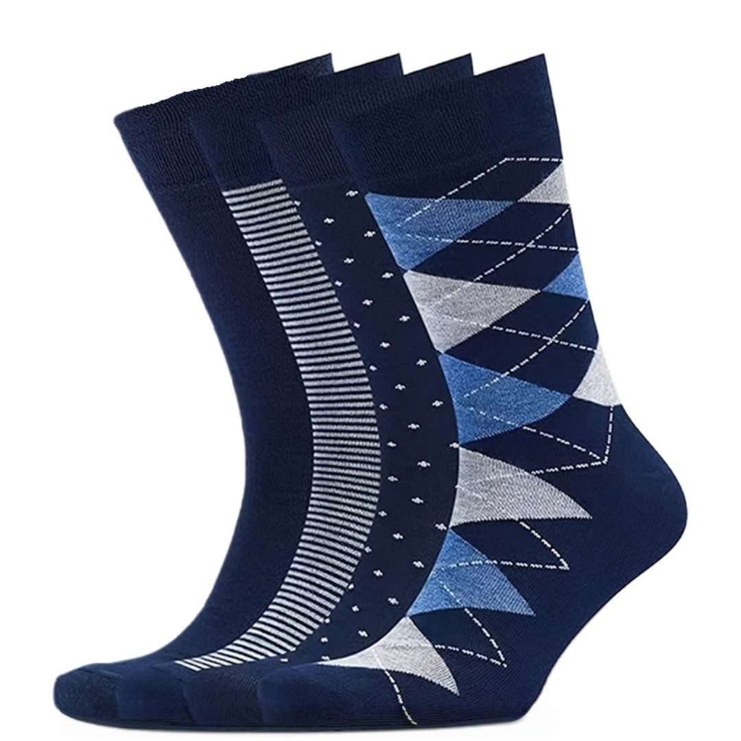 FOUORTUNATE-BEE Arbeitssocken Arbeitssocken Herren lange Socken Mid Cut 4 Paar Herren Socken Mid Cut für Herbst Alltag & Freizeit