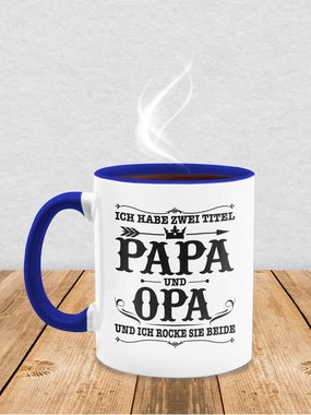 Shirtracer Tasse Ich habe zwei Titel Papa und Opa, Keramik, Geschenk Vatertag Kaffeetasse