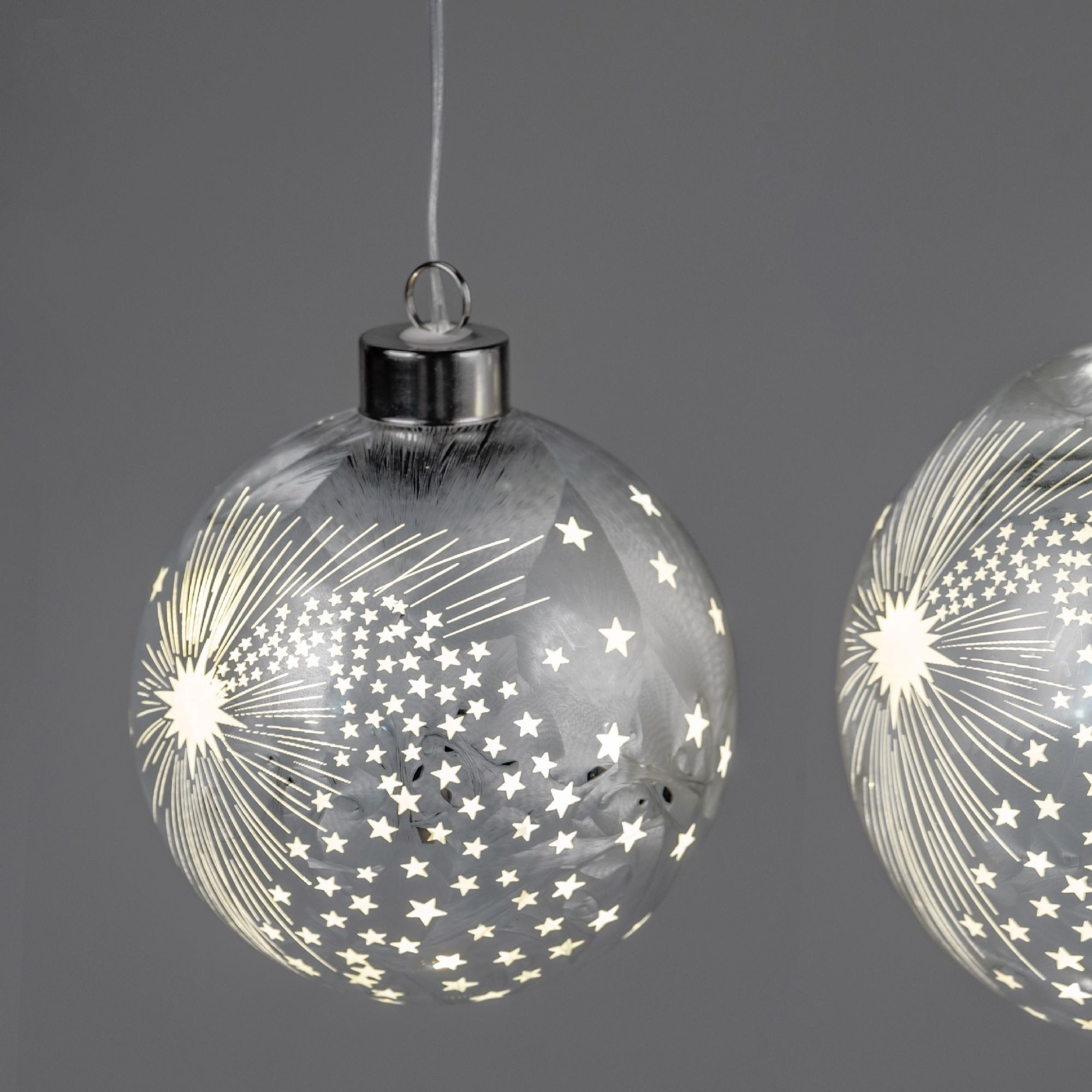 formano Hängedekoration FROSTY KOMET, Mit Timerfunktion, Silber, Motiv: Sterne