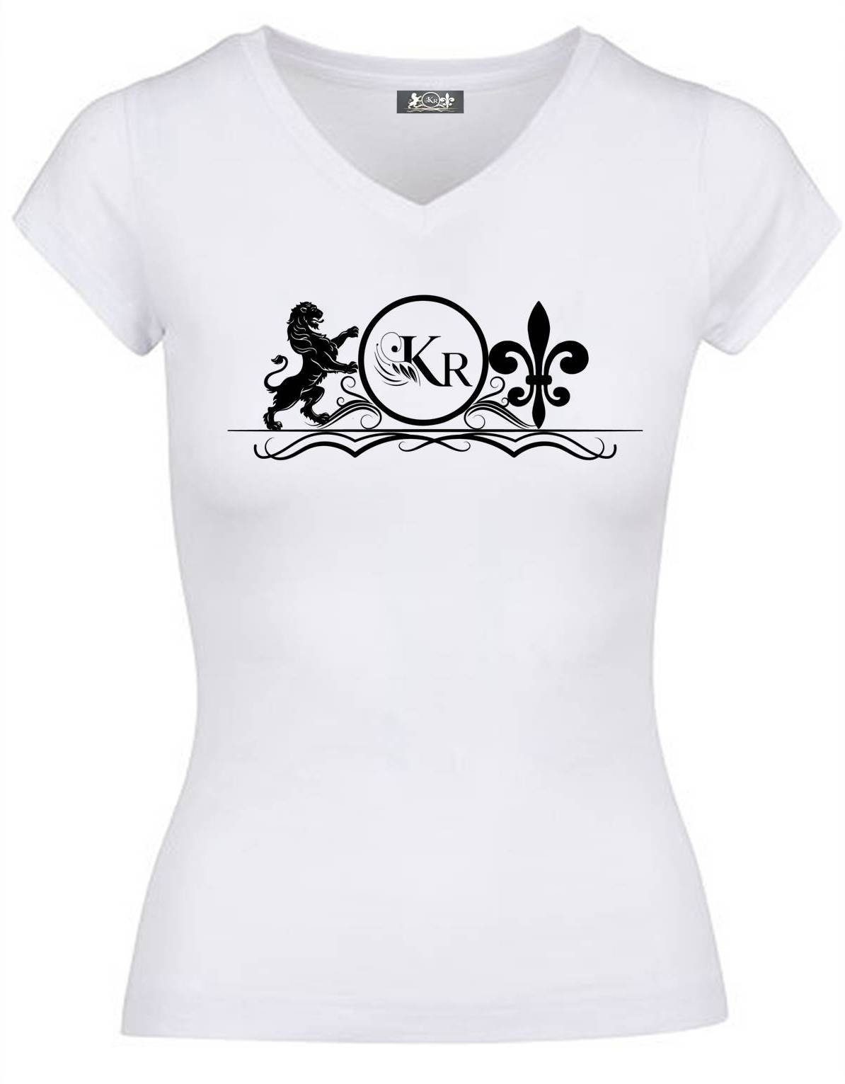 KR-Industries T-Shirt KR Shirt Three luxuriöse Applikationen, mit V-Ausschnitt