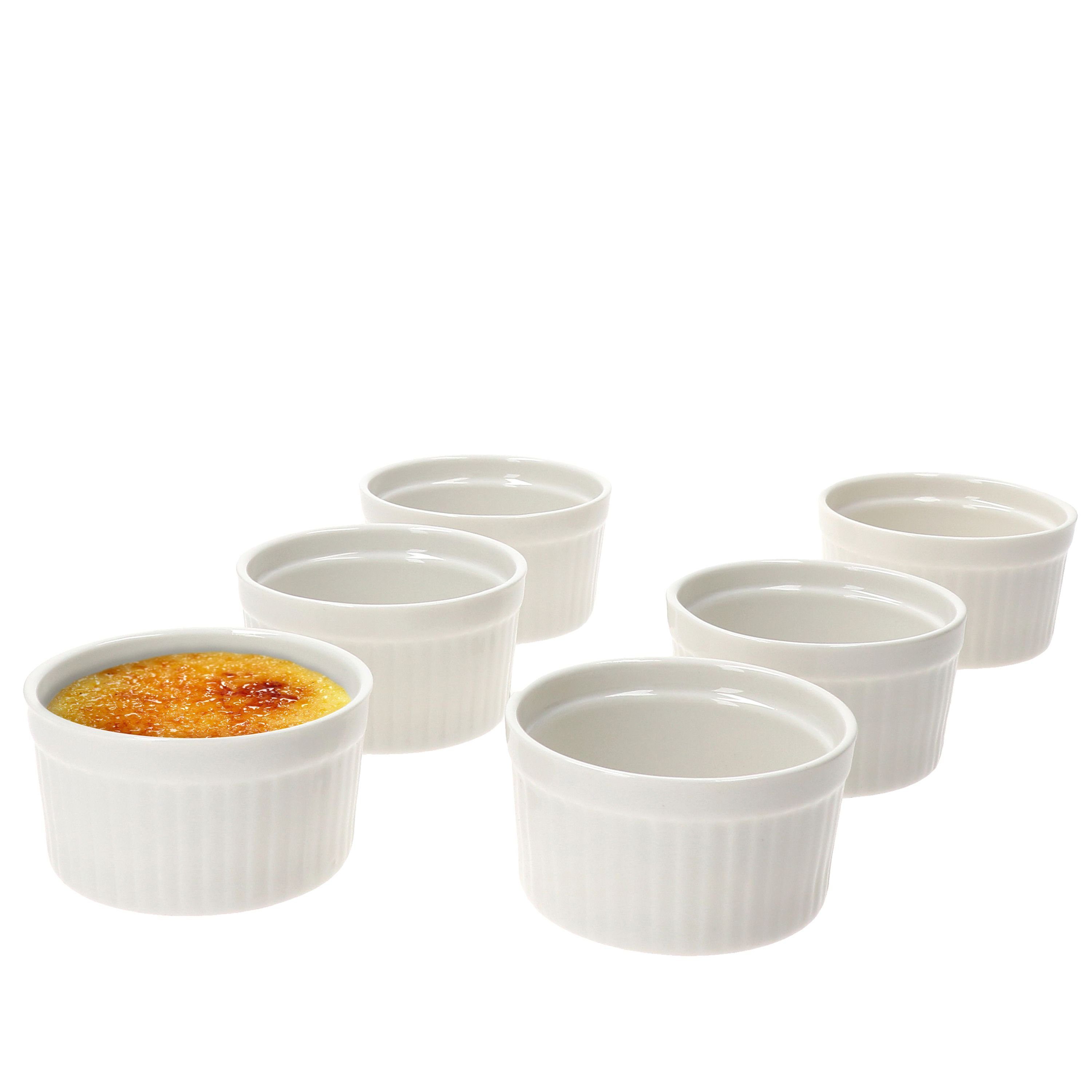 Servierschale 6x Muffin Schälchen Bianca Weiß 120ml Mini-Backform Crème Brûlée