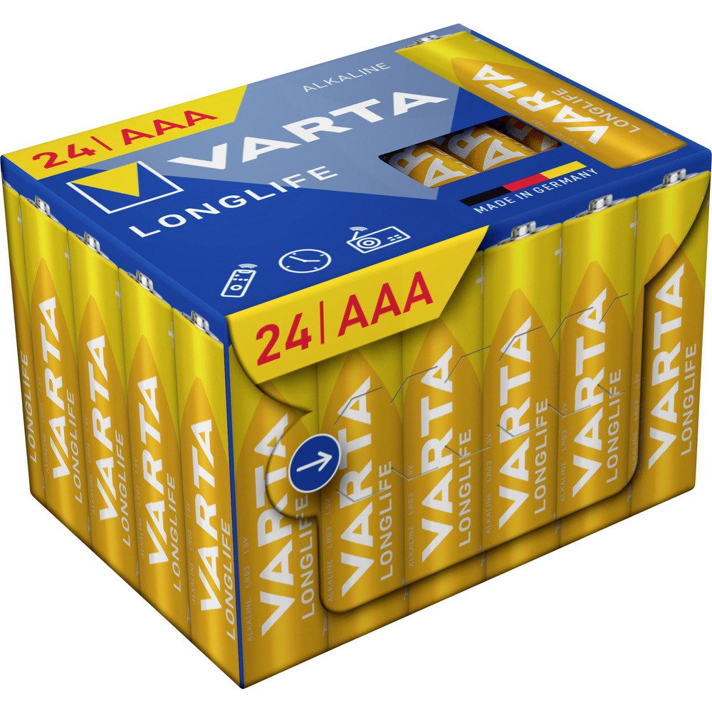 VARTA Varta VARTA Longlife AAA Cube Pack24 Micro (AAA)-Batterie Alkali-Manga Batterie