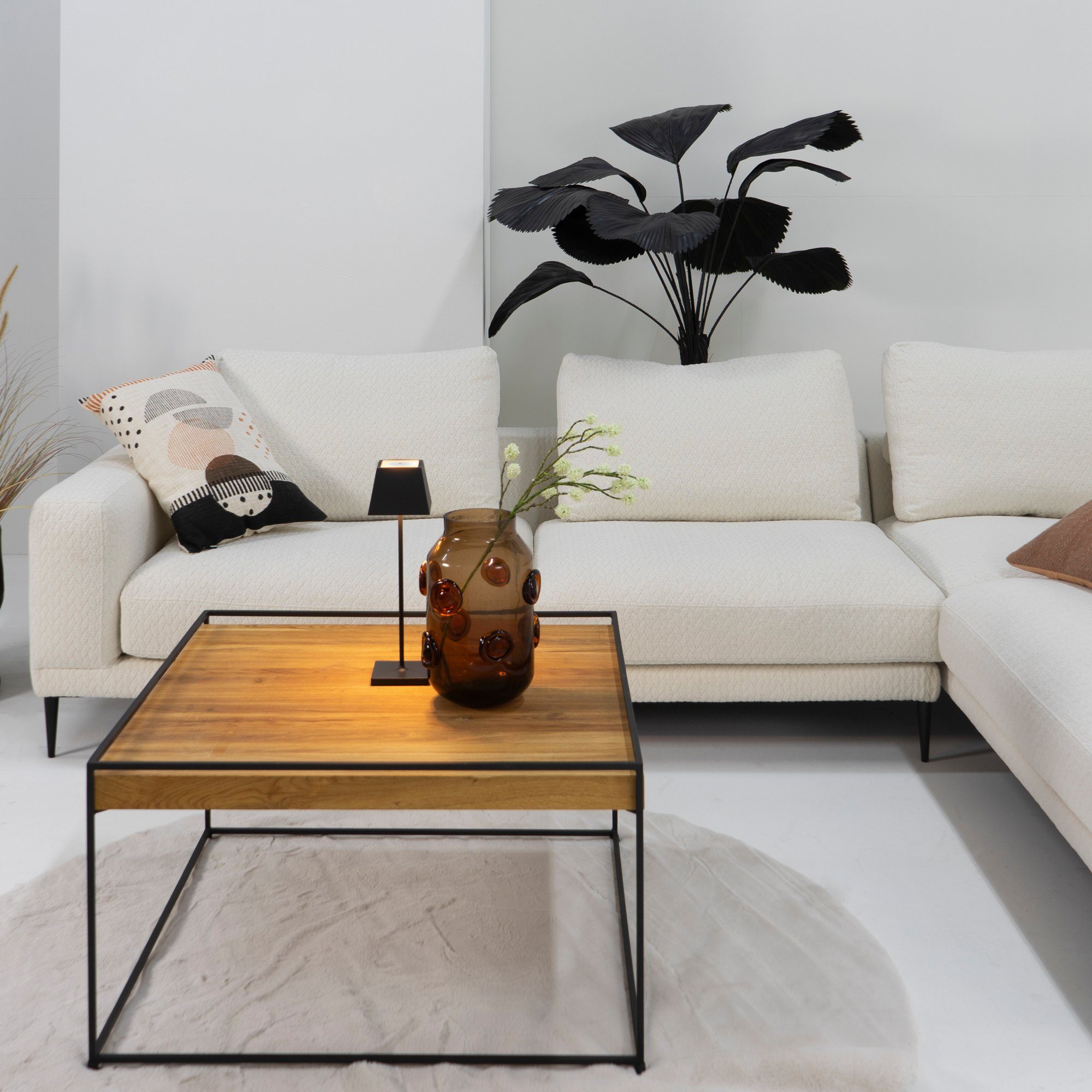 Torna Design - Beistelltisch Schwarz Furniture Torna WOOD 80 THIN 80x46x80cm Beistelltisch