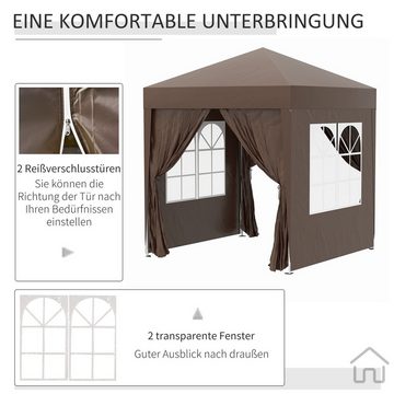 Outsunny Faltpavillon Faltpavillon mit 4 Seitenwänden, Gartenzelt mit Tragetasche, mit 4 Seitenteilen, (Set, Festzelt), BxT: 200x200 cm, Gartenzelt mit UV-Schutz