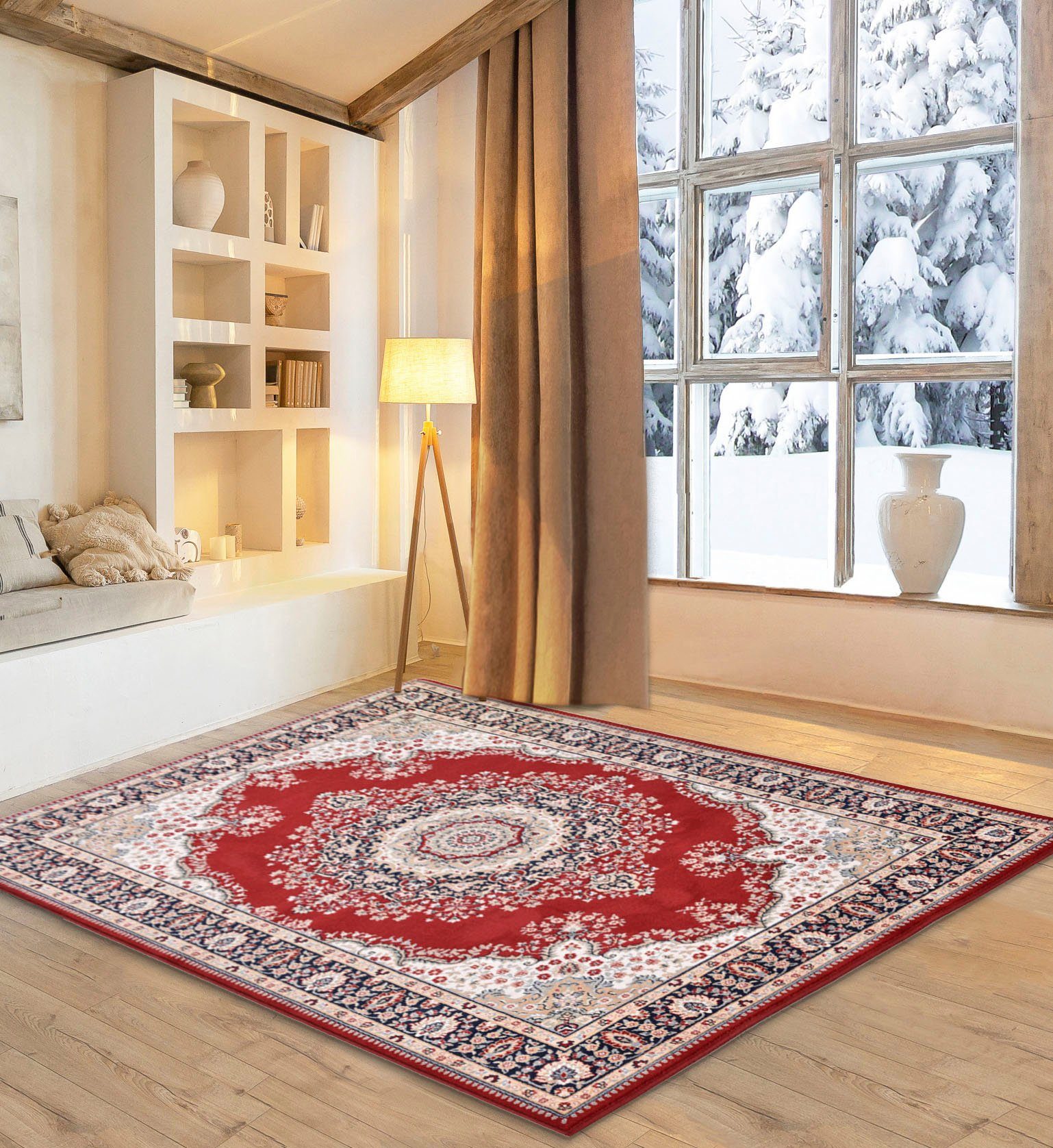 OTTO home Wollteppich Oriental D3, rechteckig, Höhe: 10 mm, reine Wolle, Orient-Optik, Wohnzimmer