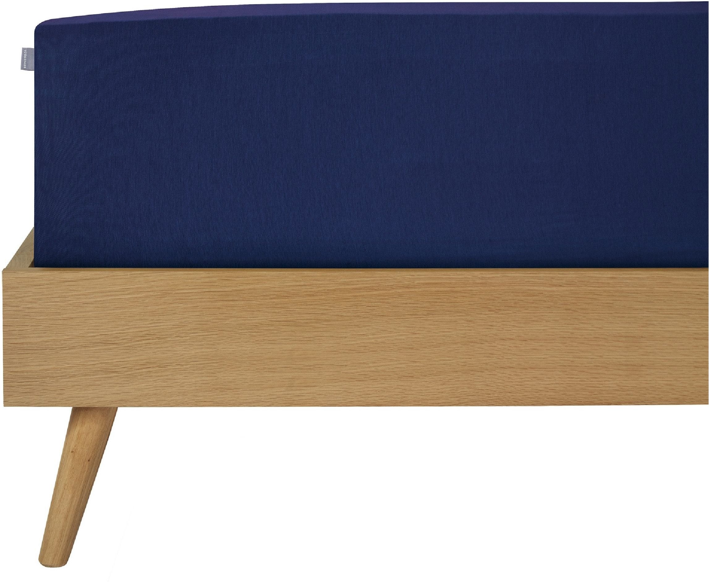 Schiesser Spannbettlaken Elli aus weicher Baumwolle mit Elasthananteil für flexiblen Sitz, Jersey-Elasthan, Gummizug: rundum, (1 Stück), für hohe Matratzen und Boxspringbetten, OEKO-TEX® MADE IN GREEN