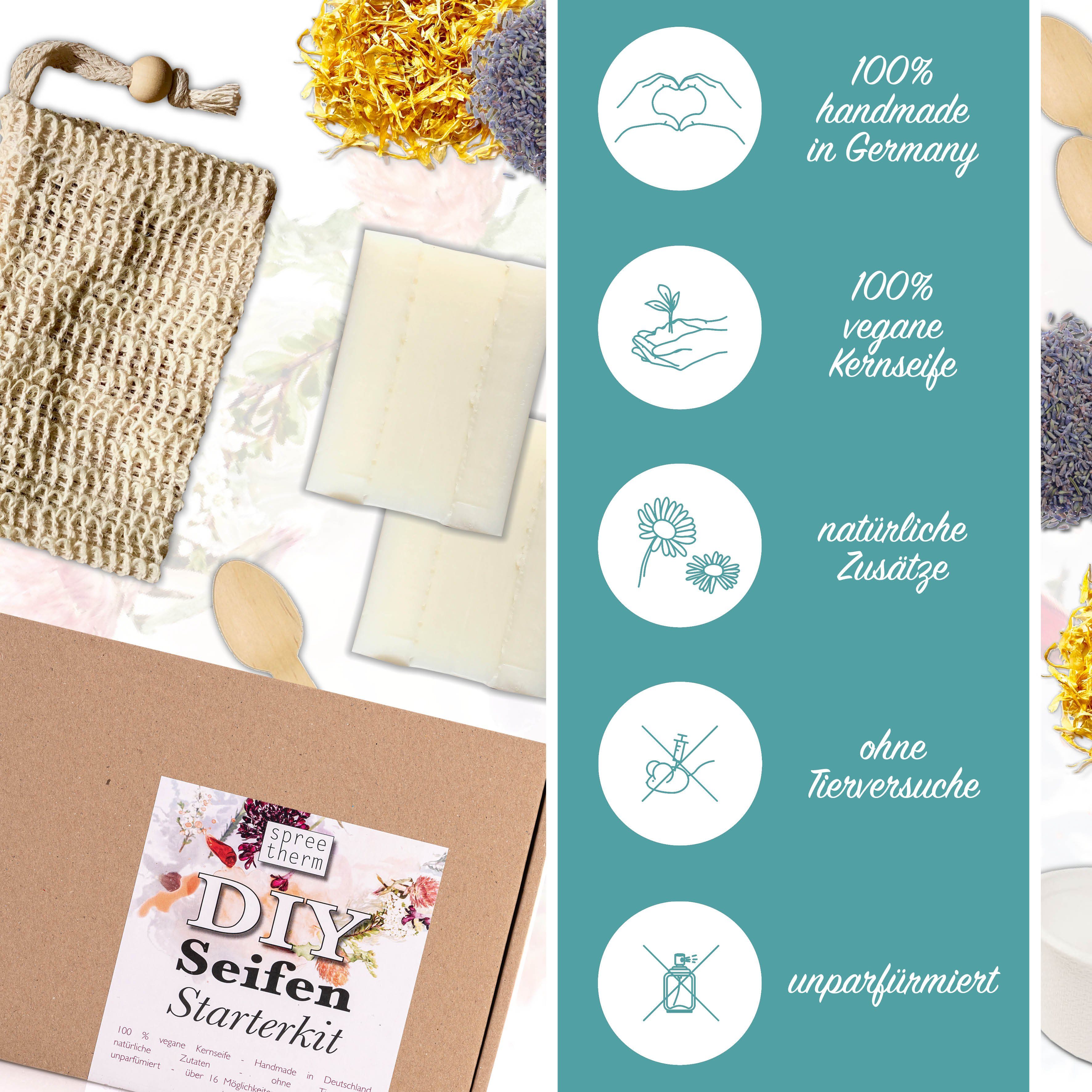 spreetherm Seifen-Set Seife selber machen, DIY Set von spreetherm inkl. veganer Kernseife, - Unsere DIY Empfehlung- Bekannt aus Social Media