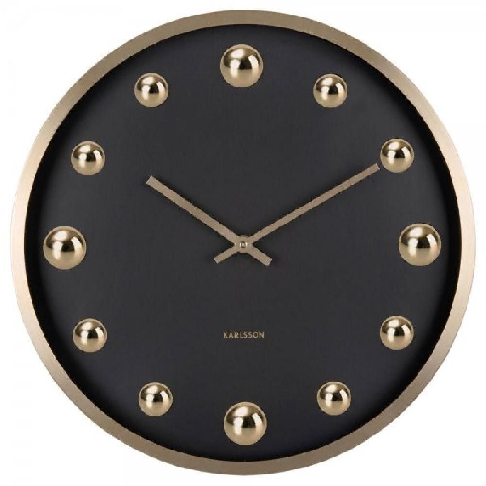 Karlsson Uhr Wanduhr Shiny Dots Schwarz Gold