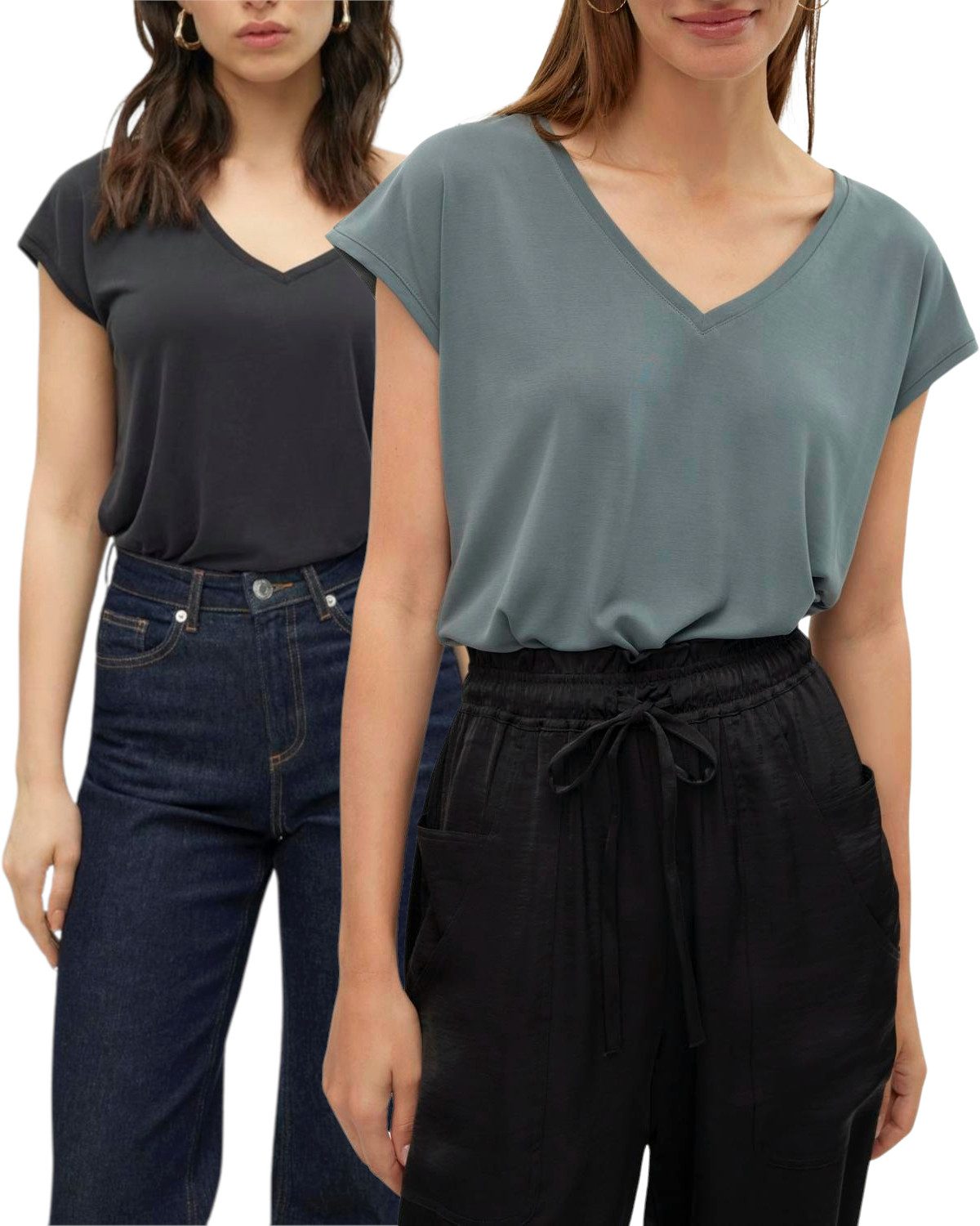 Vero Moda T-Shirt (2er-Pack) Basic Shirt günstig online kaufen