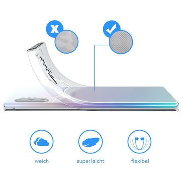 EAZY CASE Handyhülle Slimcover Clear für Samsung Galaxy Note 10 Plus 6,8 Zoll, durchsichtige Hülle Ultra Dünn Silikon Backcover TPU Telefonhülle Klar