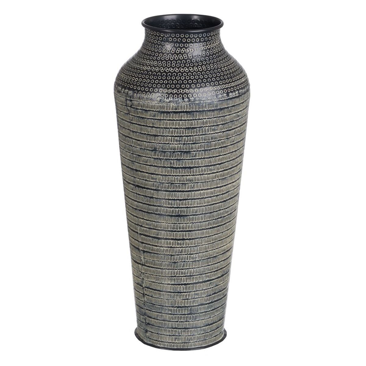 Bigbuy Dekovase Vase 20 x 20 x 49,5 cm Schwarz Aluminium
