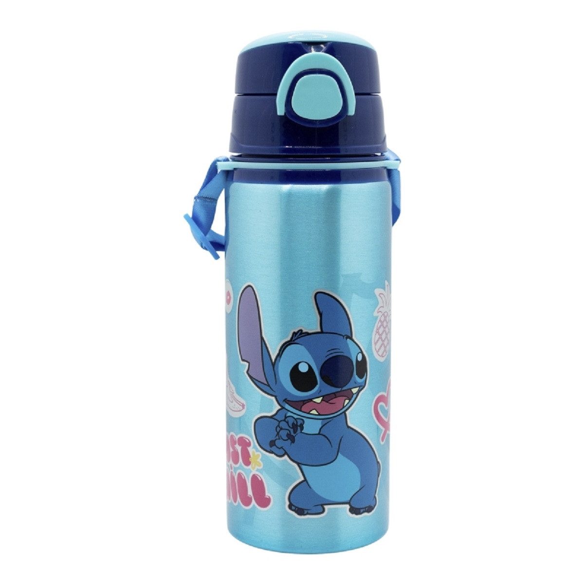 Lilo & Stitch Trinkflasche Trinkflasche 730 ml – Aluminiumflasche mit Strohhalm & Gurt