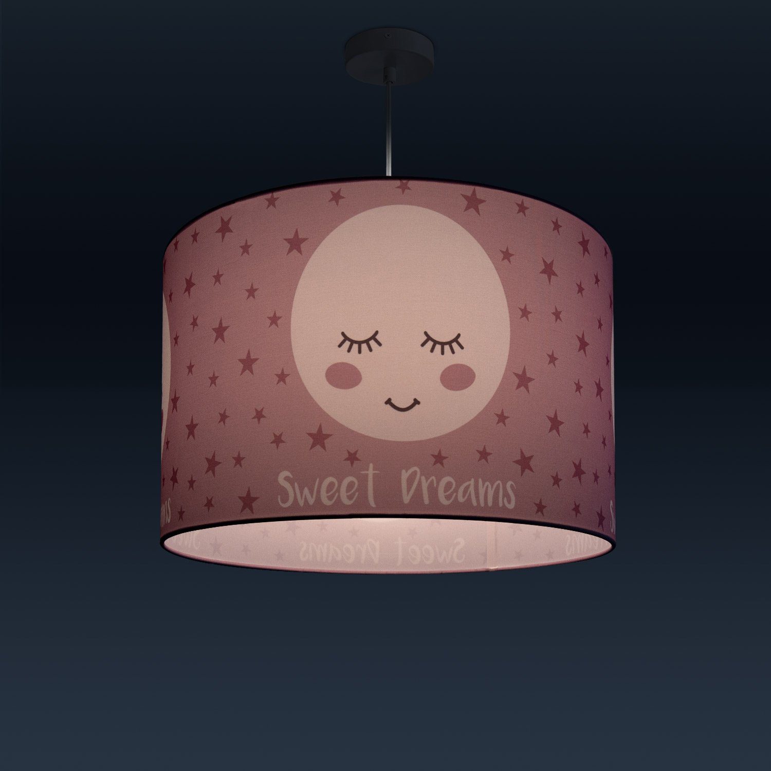 Lampe Kinderzimmer Mond-Motiv, Paco Aleyna Kinderlampe E27 ohne Home LED 103, Leuchtmittel, Pendelleuchte Deckenlampe