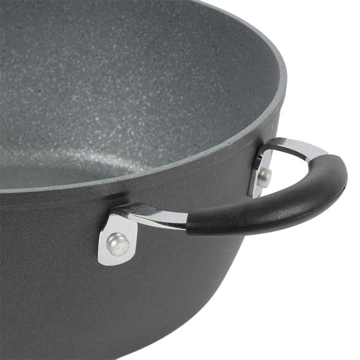 alesvelt Kochtopf mit Glasdeckel Dura 24 / 26 / 28 / 30 cm Induktion antihaft, Aluminium