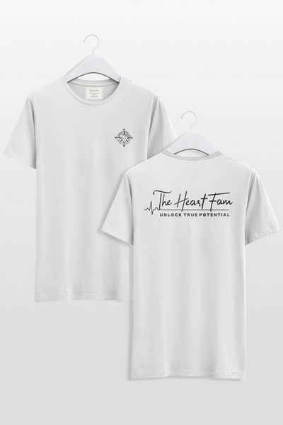 TheHeartFam T-Shirt Nachhaltiges Bio-Baumwolle Tshirt Creme Weiß Classic Herren Frauen Hergestellt in Portugal / Familienunternehmen