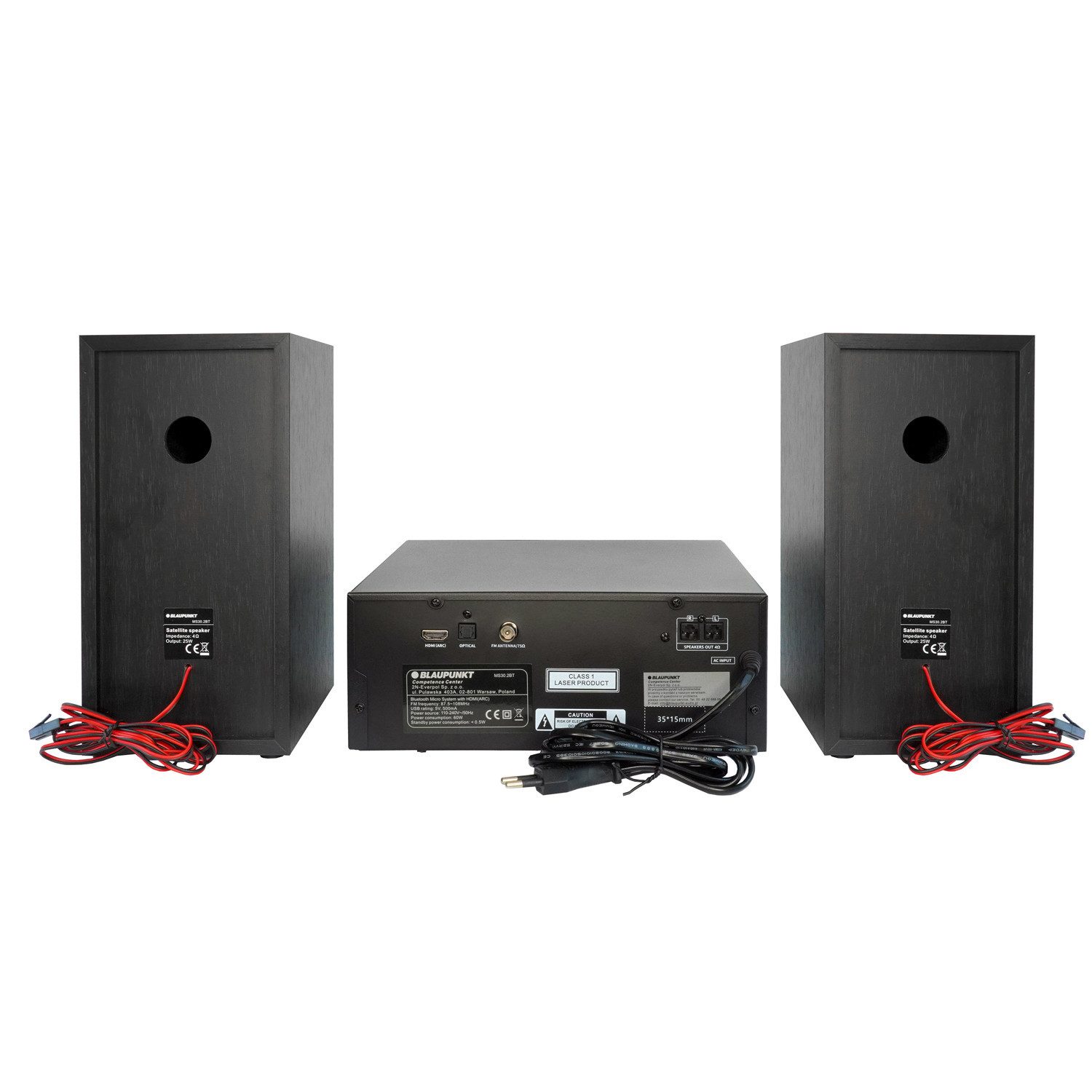 Blaupunkt MS30.2BT Leistung 150 W, FM-Radio Stereoanlage (FM-Radio PLL mit Speicher für 40 Sender, AUX-Anschluss und USB-Anschluss, Bluetooth, HDMI-Eingang)
