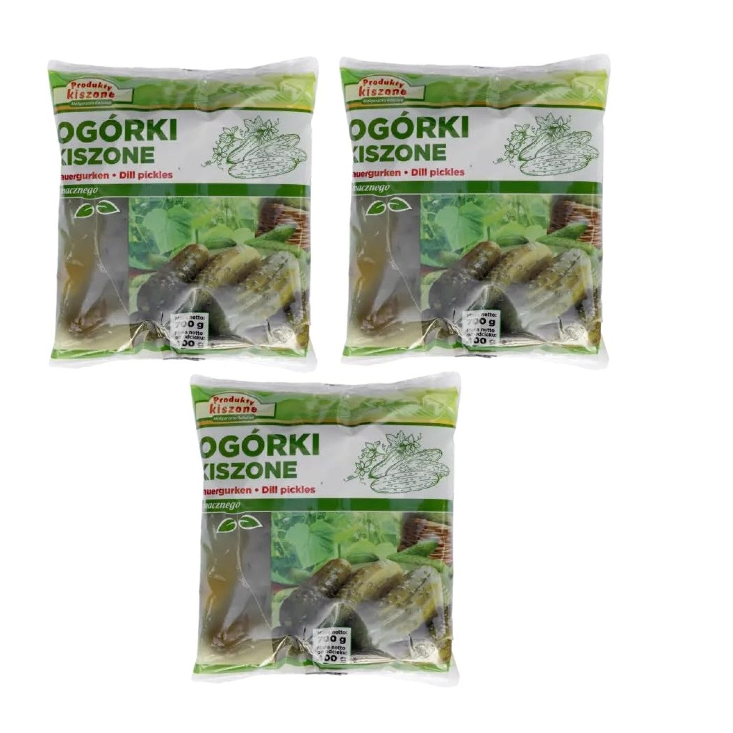 Prima Antipasti Kaluzna Salzgurken Sauergurken im Beutel, 3 x 800 g